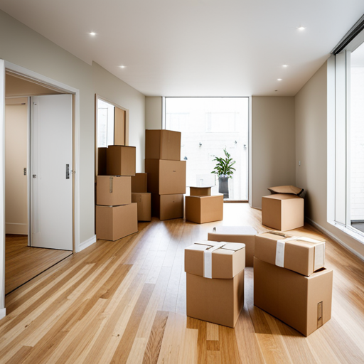 Expert Removals Moving boxes in an empty room.